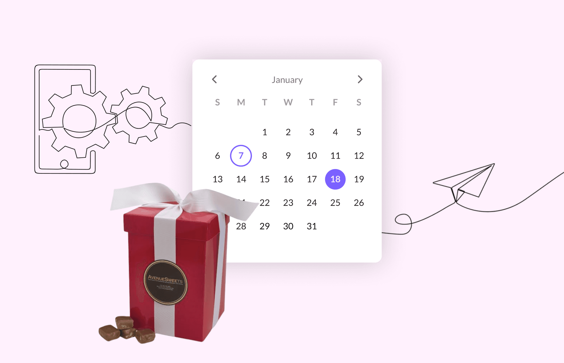 Illustration showing automated corporate gifting workflow