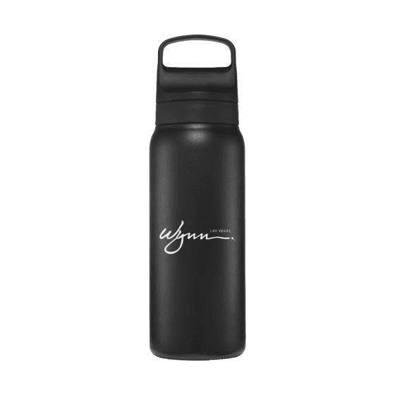 Black LifeStraw Go Series water bottle with a custom white logo